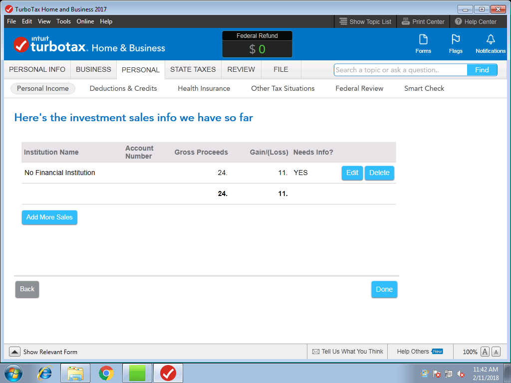 Investment income details in TurboTax