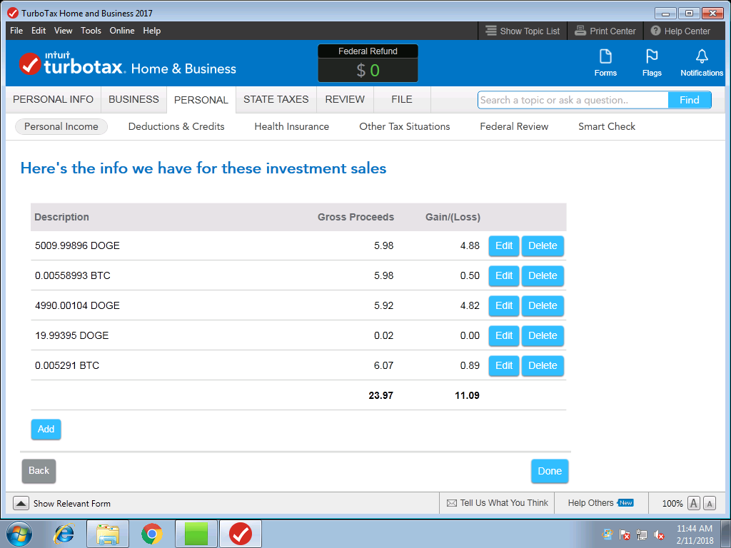 Investment income details in TurboTax